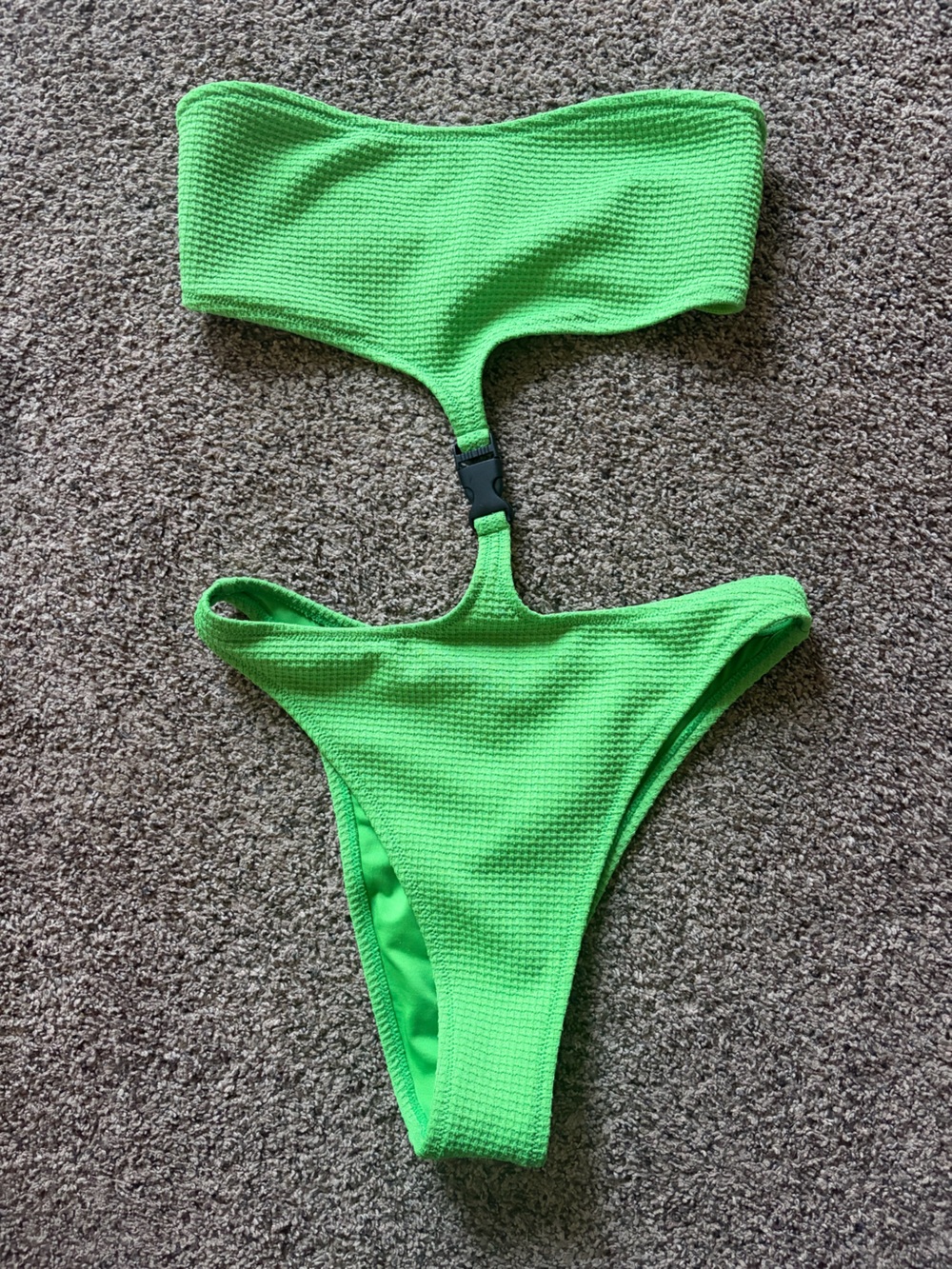 TWIIN Bandeau One-Piece Bikini in Bright Green